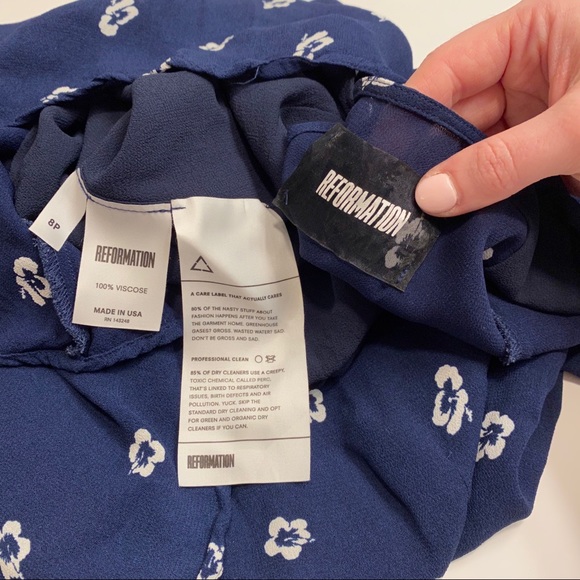 NWOT Reformation Açaí Dress Navy Blue Mini Size 8 - Picture 7 of 15